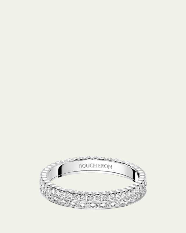 Quatre Radiant Edition White Gold Diamond Wedding Band Ring