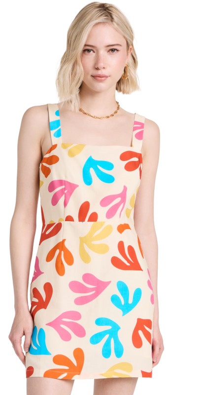 KITRI Ivy Leaf Print Mini Dress Multi Leaf