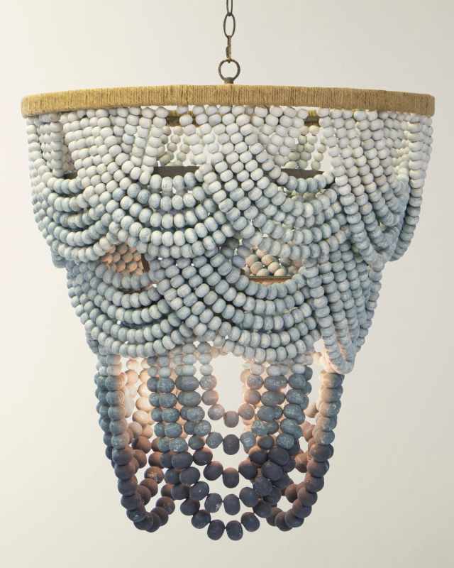 Ombre Wood Bead Chandelier