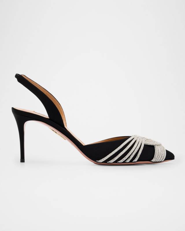 Satin Gatsby Slingback Pumps