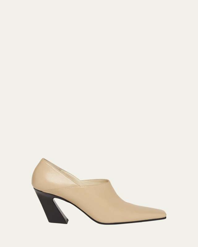 Lewis Calfskin Block-Heel Pumps