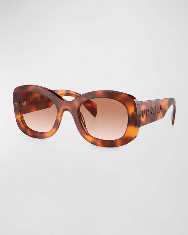 Oversized Logo Acetate & Plastic Oval Sunglasses