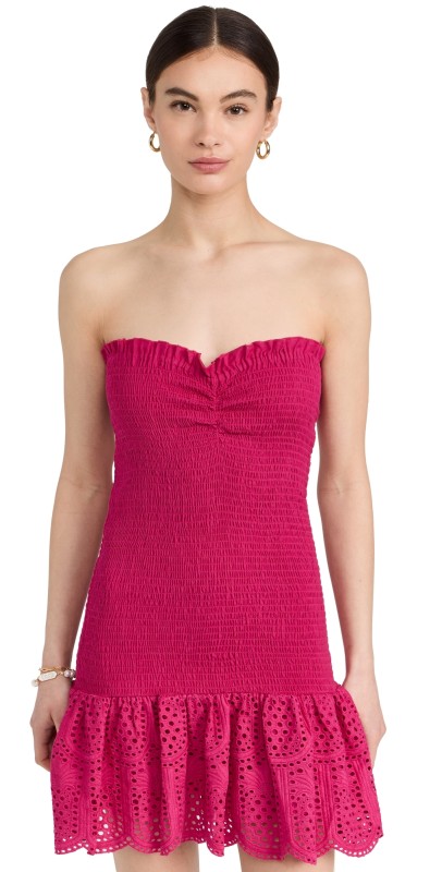 SUNDRESS Cecile Dress Pineapple Eyelet Fuchsia