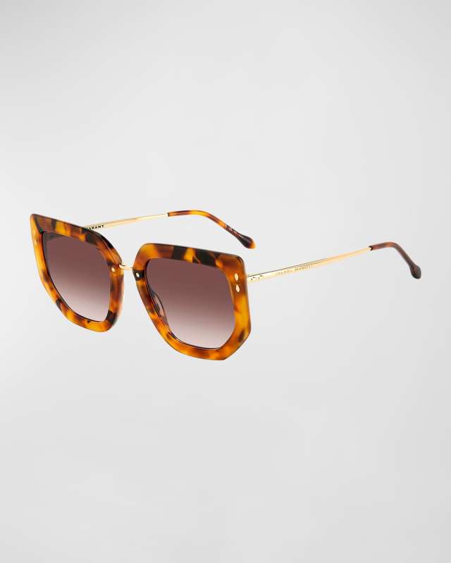 Gradient Mixed-Media Butterfly Sunglasses