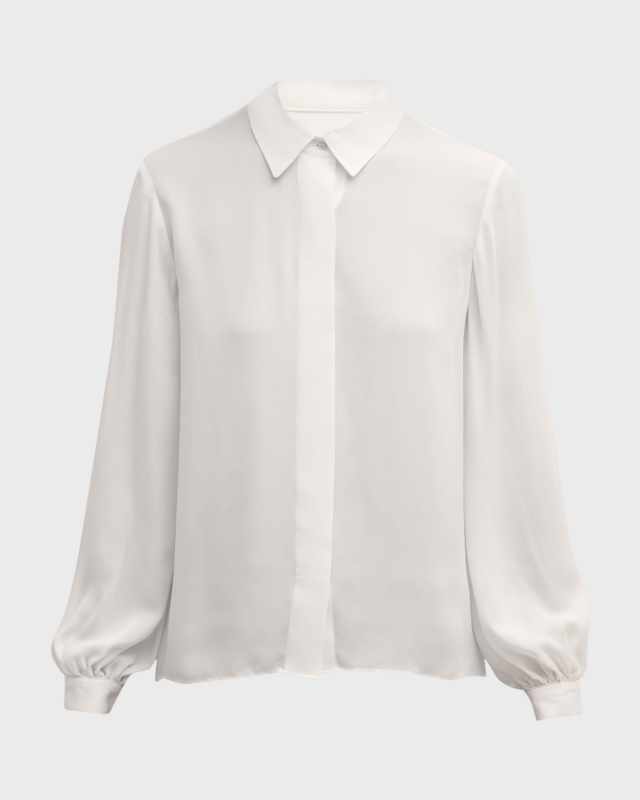 Vesey Button-Down Double Georgette Blous