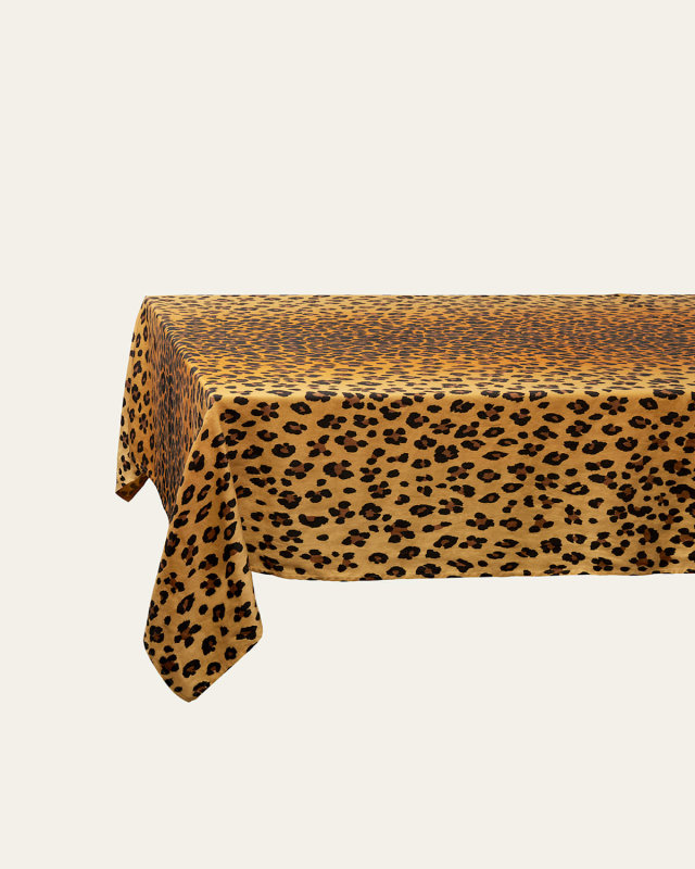 Leopard Sateen Tablecloth, Large, 70" x 126"