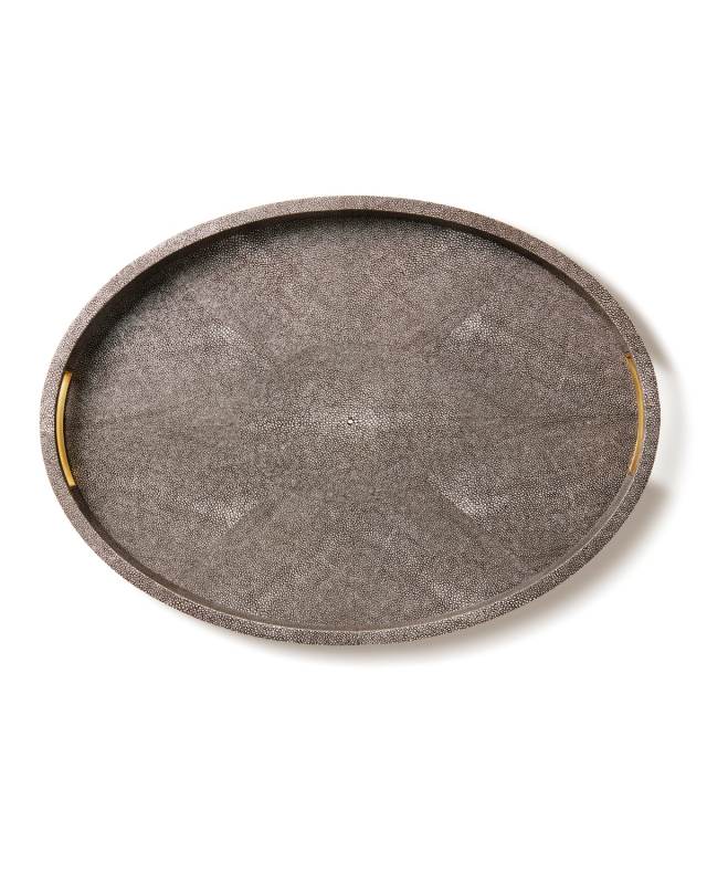 Modern Chocolate Faux Shagreen Tray