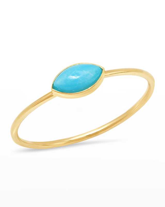 Marquise Stone Ring, Turquoise, Size