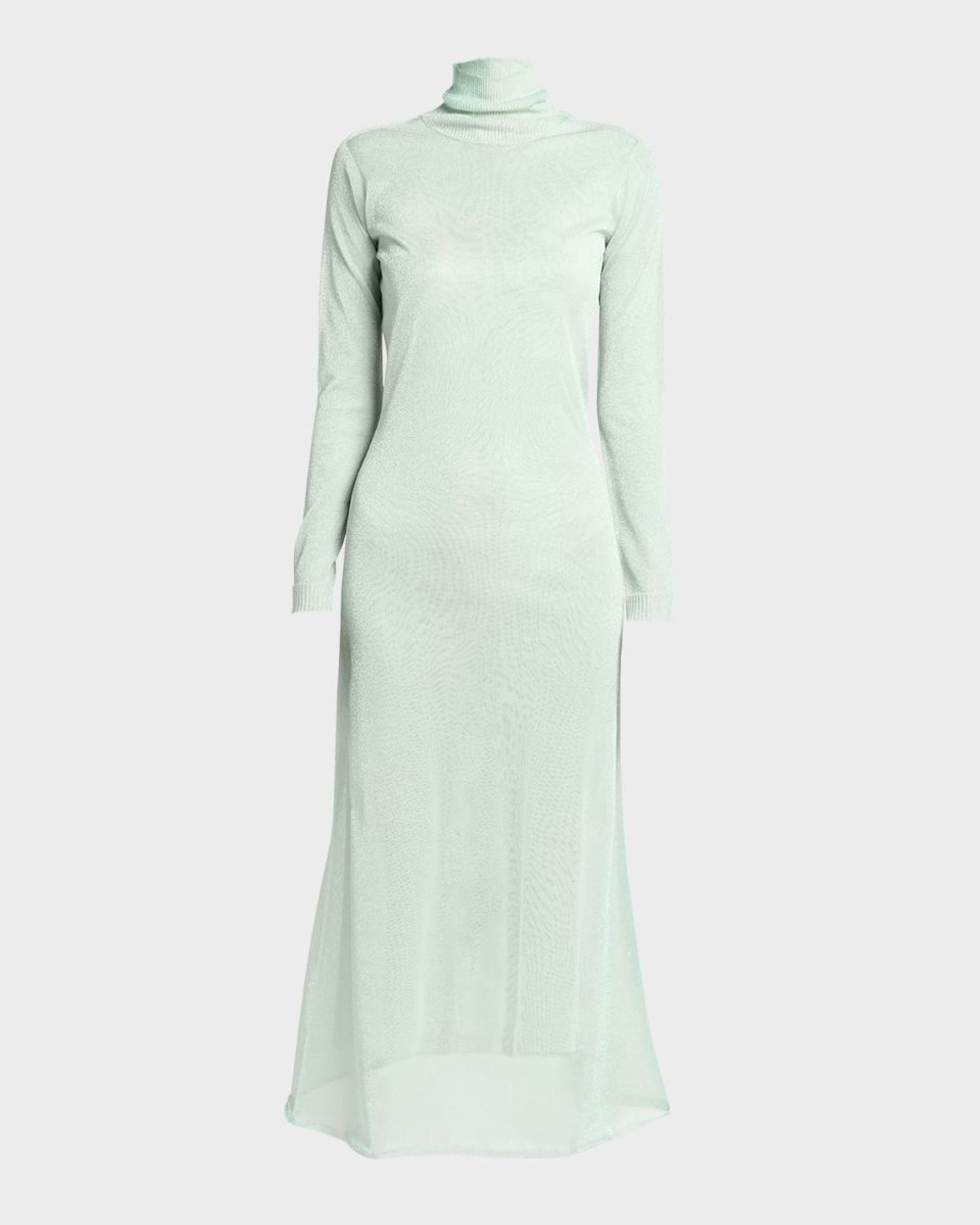 Double-Layer Open-Back Lurex Jersey Midi Dress