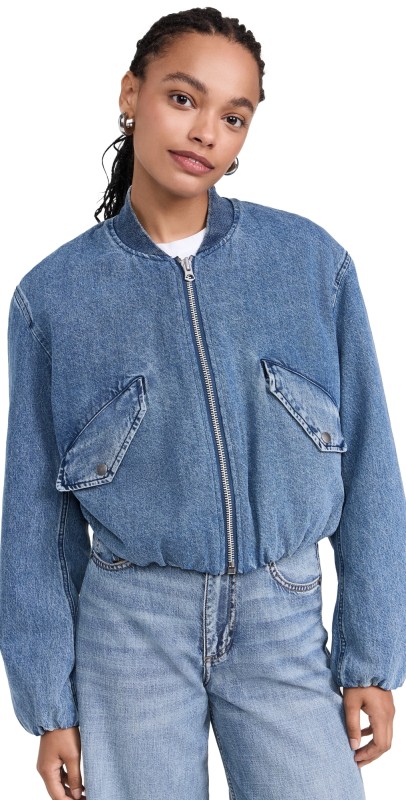 rag & bone Maggie Cropped Bomber Jacket Amara