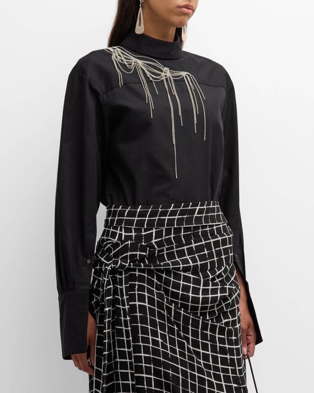 Corso Embellished Oversize Cotton Shirt