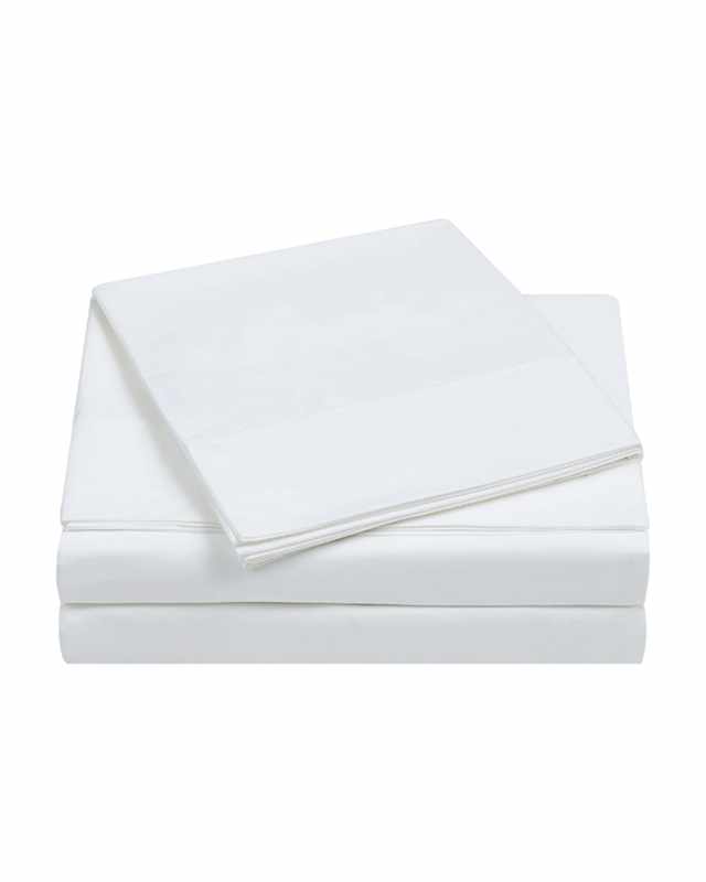 3-Piece 400-Thread Count Percale Twin Sheet Set, White