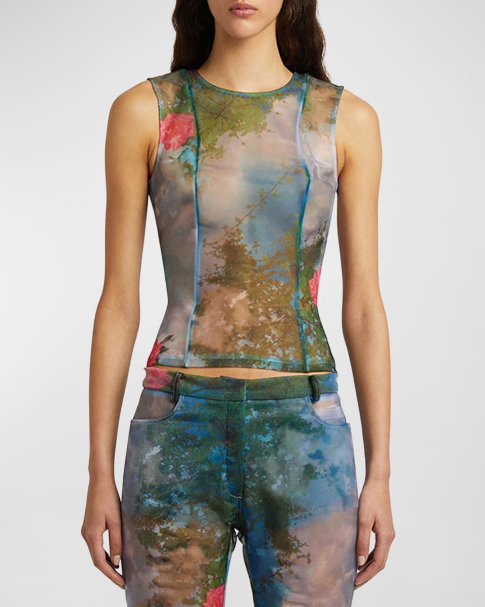 Lucid Viva Sheer Paneled Tank Top