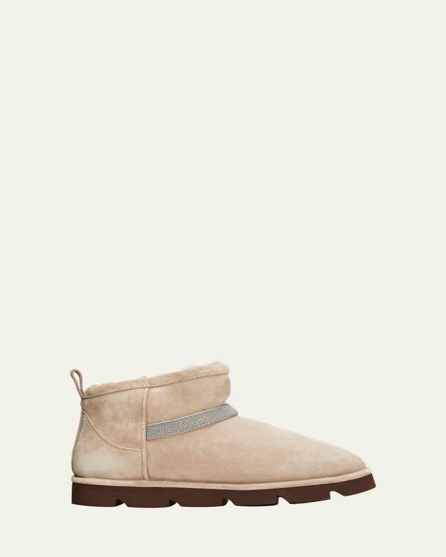 Suede Monili Ankle Moon Boots