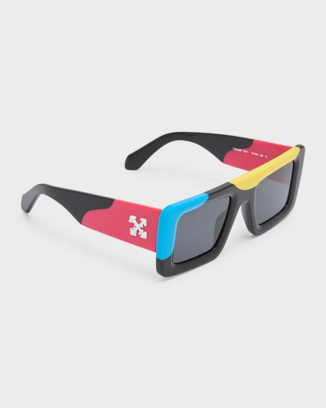 Seattle Flat-Top Acetate Rectangle Sunglasses