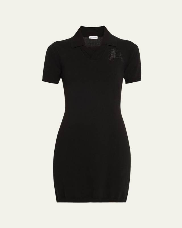 Lightweight Crepe Knit Polo Dress