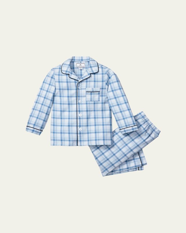 Kid's Seafarer Tartan Pajama 2-Piece Set, Size 6M-14