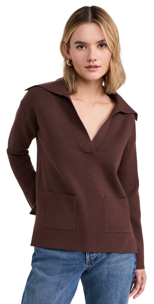 525 Emily Luxe Oversized Sailor Pullover Shaved Chocolate