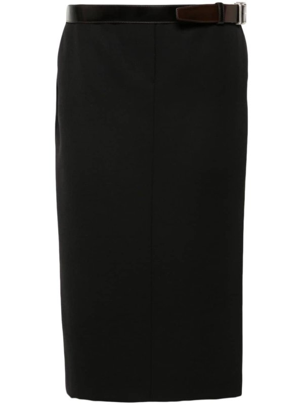 belted midi skirt