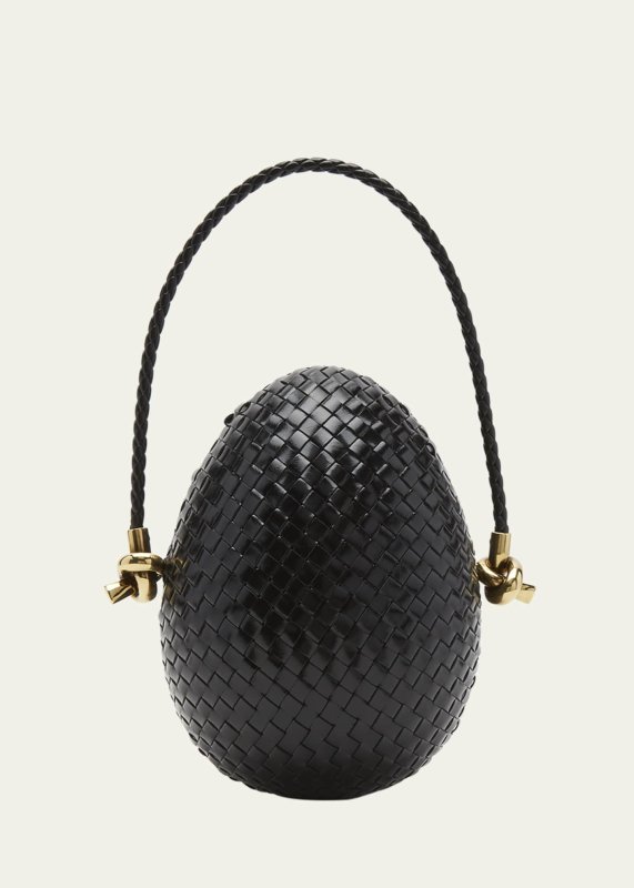 Bottega Veneta Egg Intrecciato Leather Top-Handle Bag