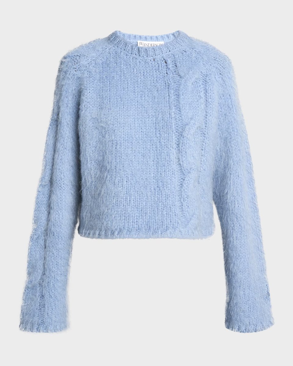 Cropped Cable Mohair Sweat