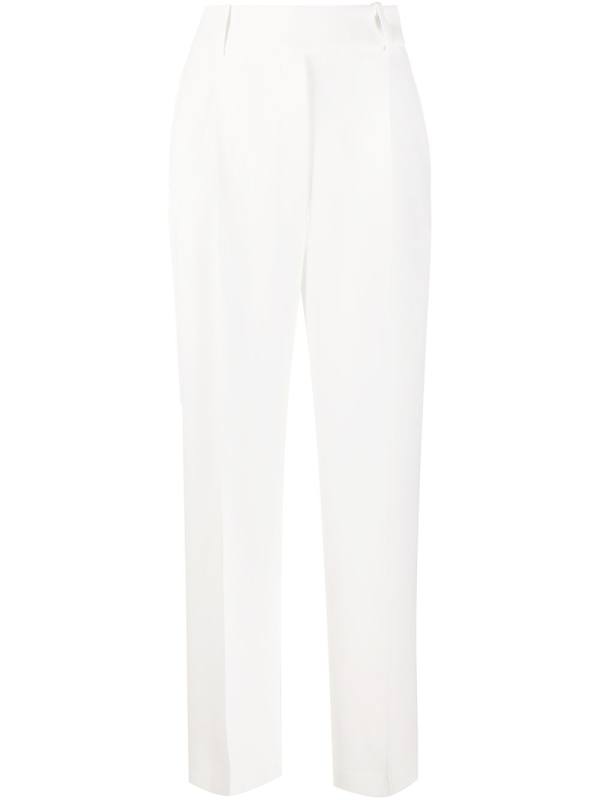 high-rise straight trousers