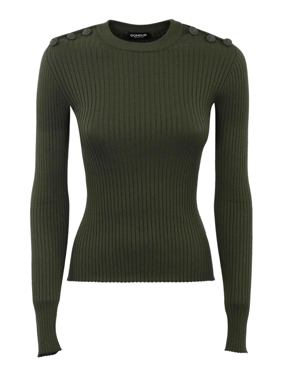 Dondup Pull Col Rond - Vert Foncé