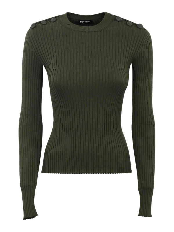 Dondup Pull Col Rond - Vert Foncé