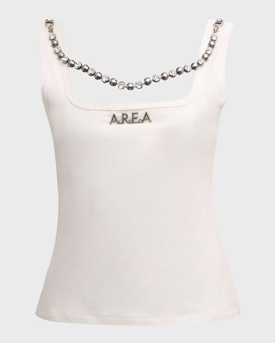 Area Nameplate Crystal-Chain Tank Top