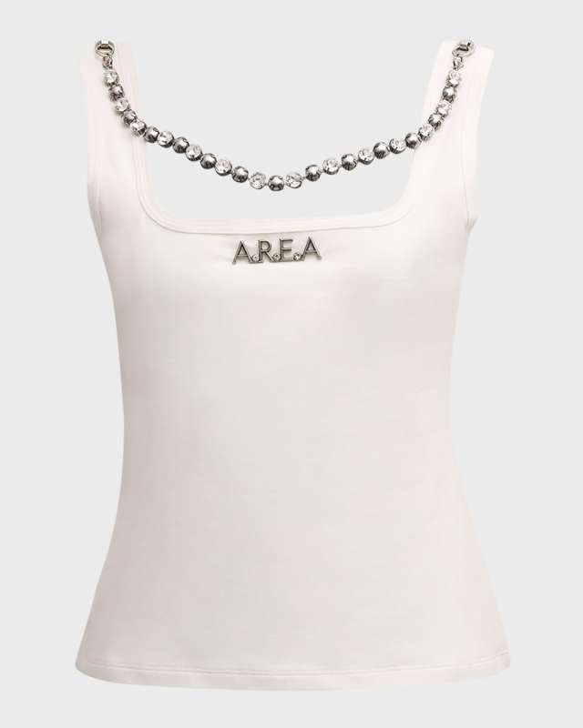 Area Nameplate Crystal-Chain Tank Top