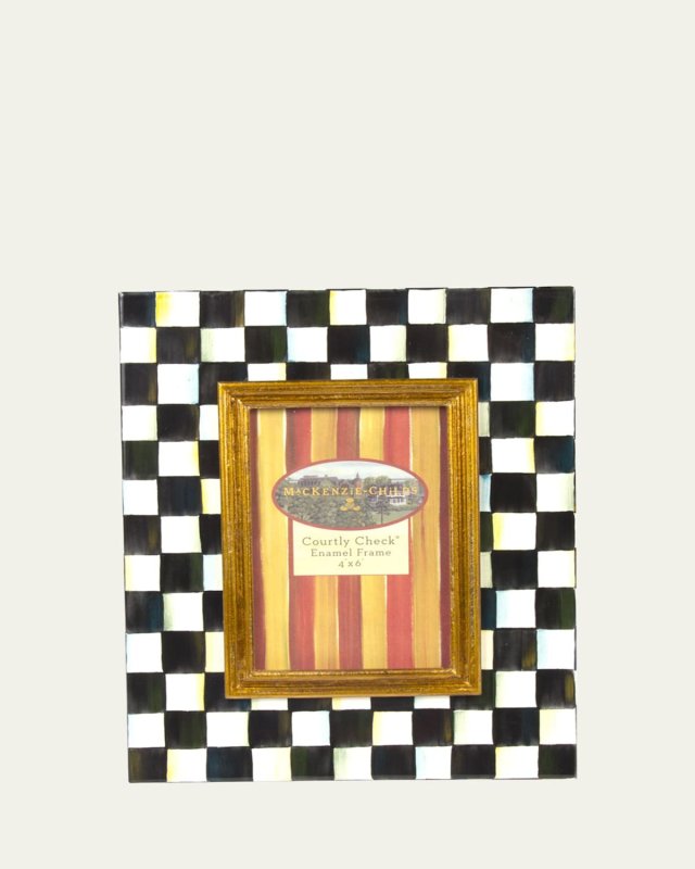 Courtly Check Enamel Frame, 4x