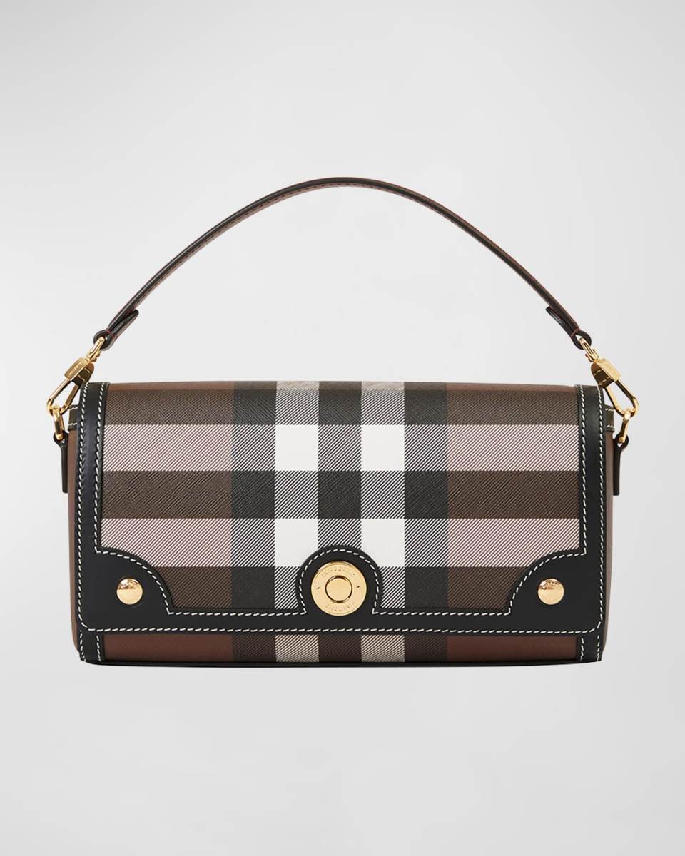 Note Check Canvas Top-Handle Bag