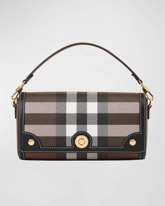 Note Check Canvas Top-Handle Bag