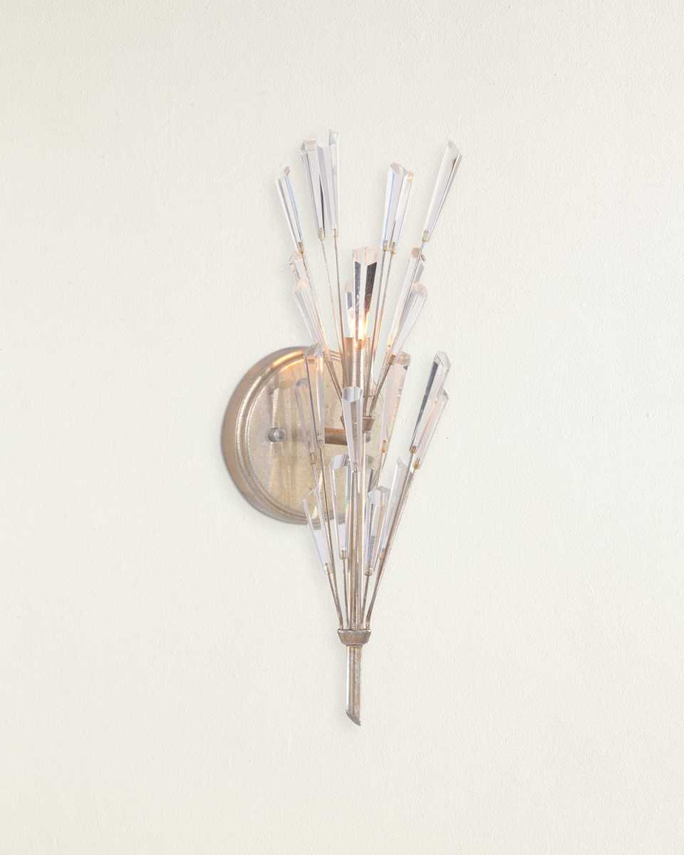 Luna Crystal Wand Branched Single-Light Wall Sconce
