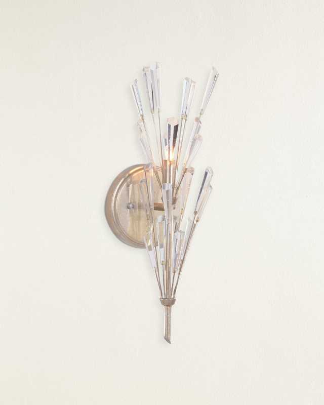 Luna Crystal Wand Branched Single-Light Wall Sconce