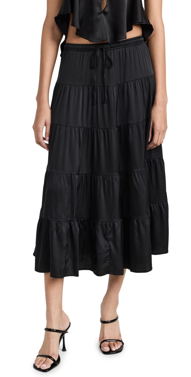 Lioness Keira Tiered Skirt Onyx