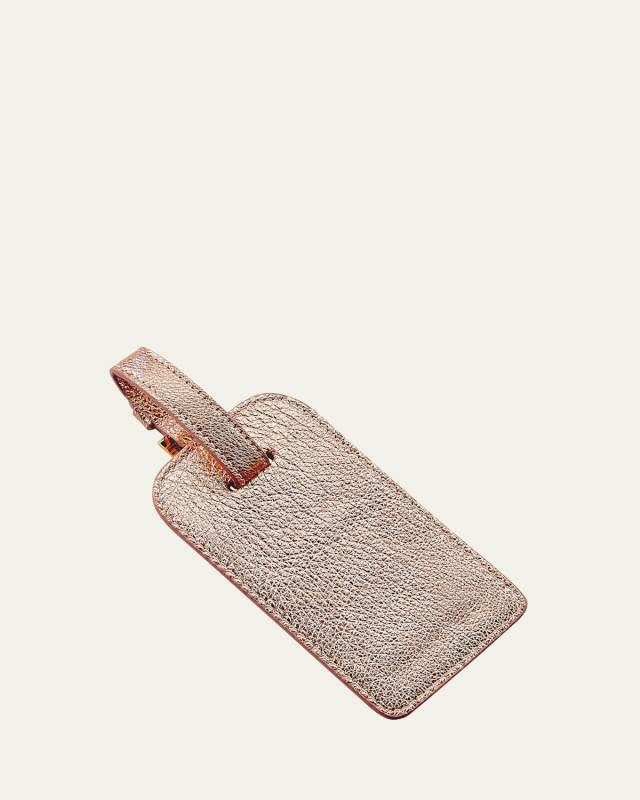 Metallic Leather Luggage Tag