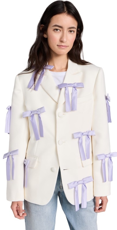 Tanner Fletcher Walt Bow Blazer Ivory/Lavender