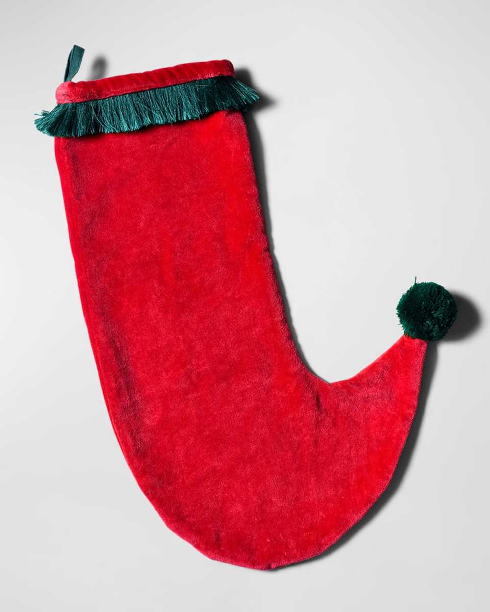 Velvet Christmas Stocking with Trim