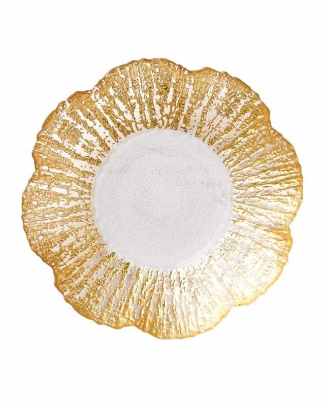 Rufolo Glass Small Shallow Bowl, Gold