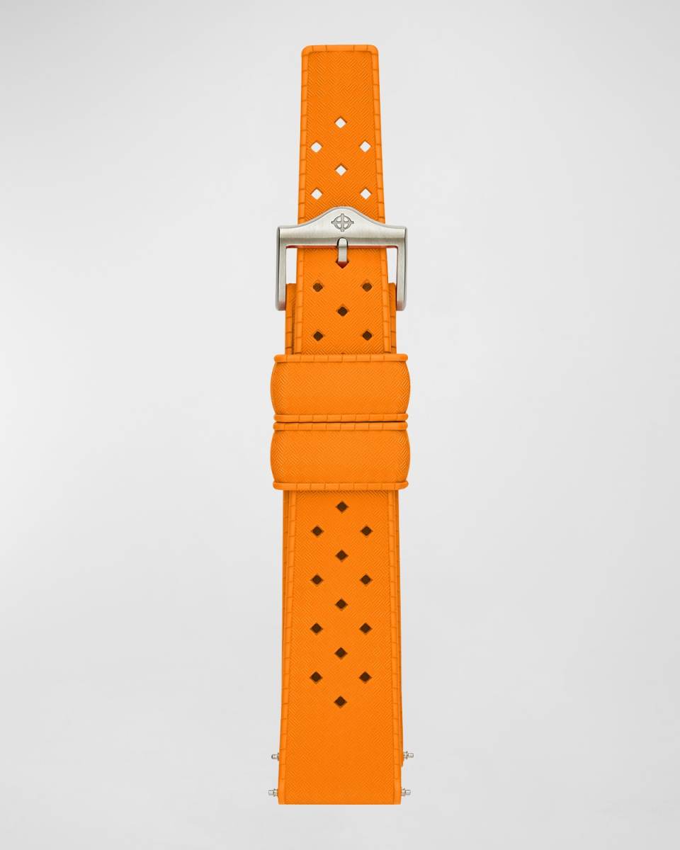 Men's Orange Rubber Watch Strap, 20mm