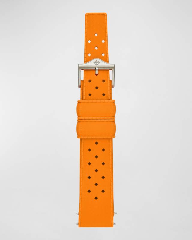 Men's Orange Rubber Watch Strap, 20mm