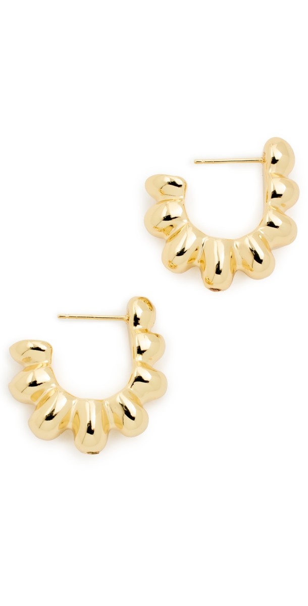 By Adina Eden Beaded Hoop Earrings Gold