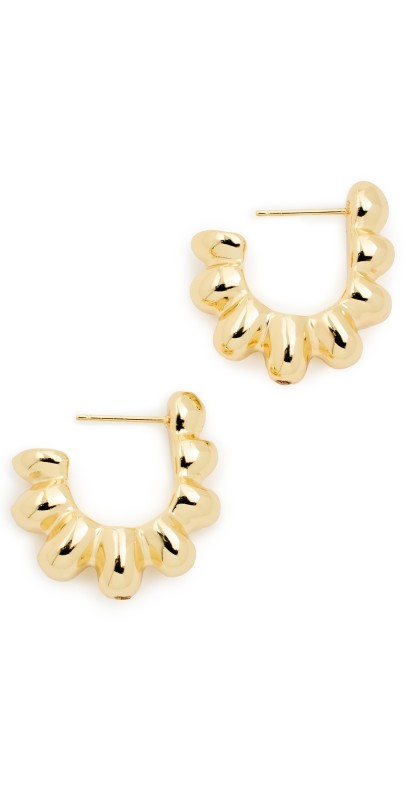 By Adina Eden Beaded Hoop Earrings Gold