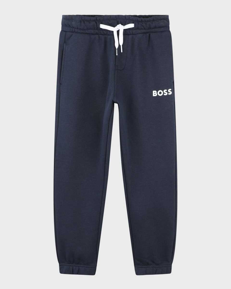 Boy's Sweatpants W/ Contrast Logo, Size 6-