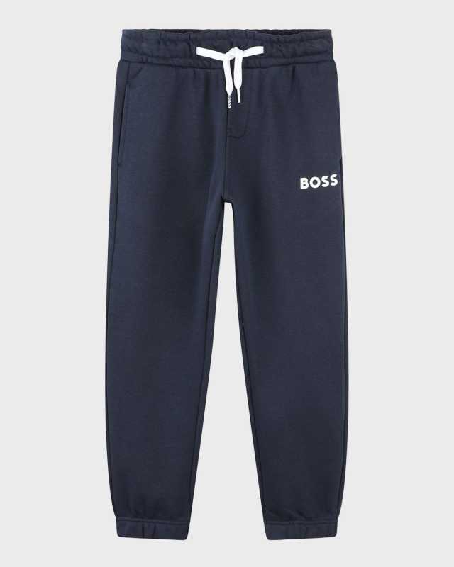 Boy's Sweatpants W/ Contrast Logo, Size 6-