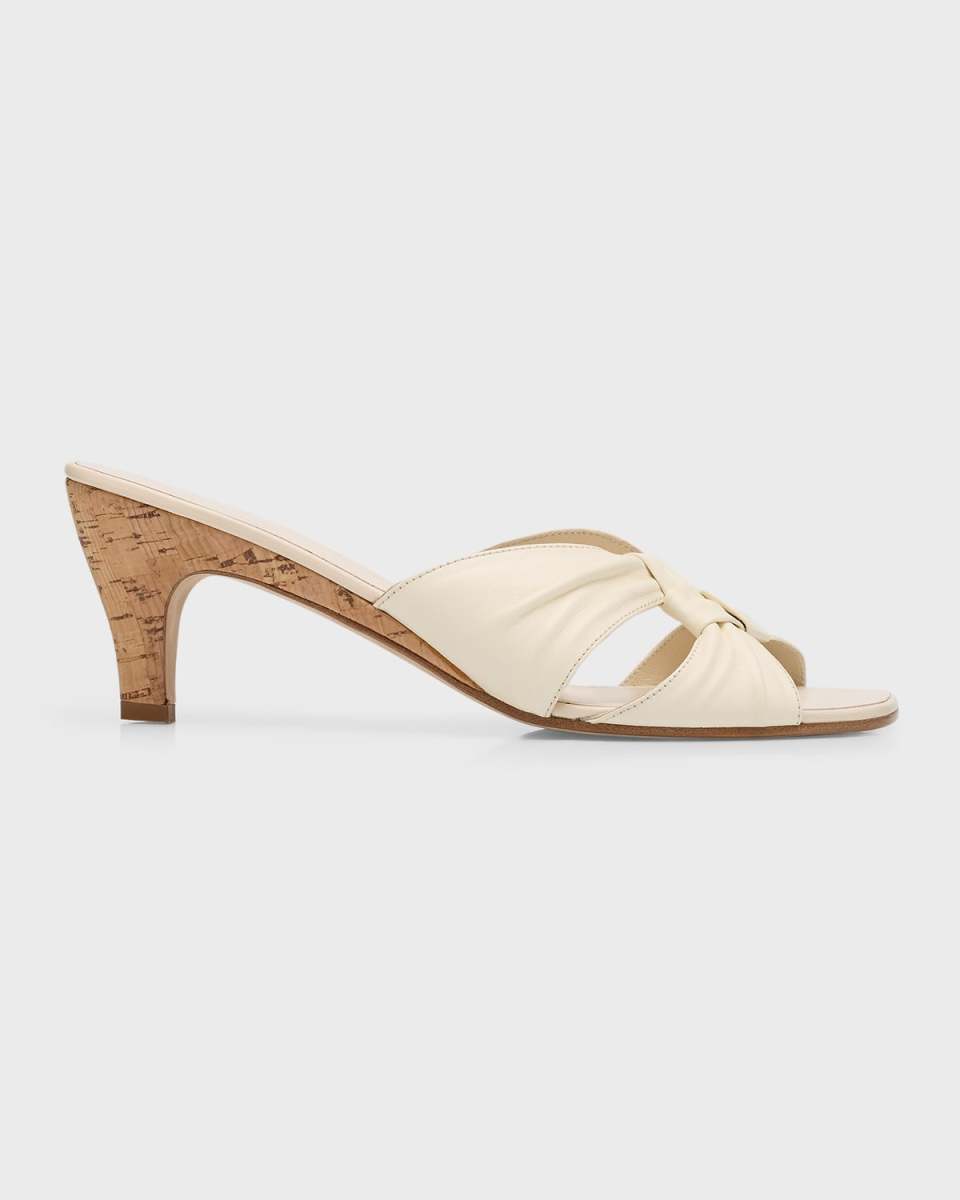Knotted Leather Cork Slide Sandals