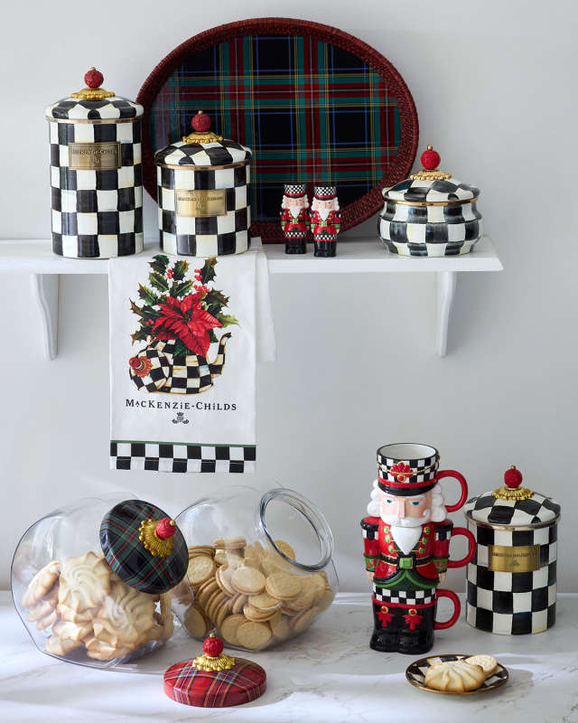 Cookie Jar with Red Tartan Lid