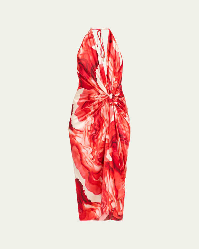 Abstract Guadalupe Backless Midi Dress