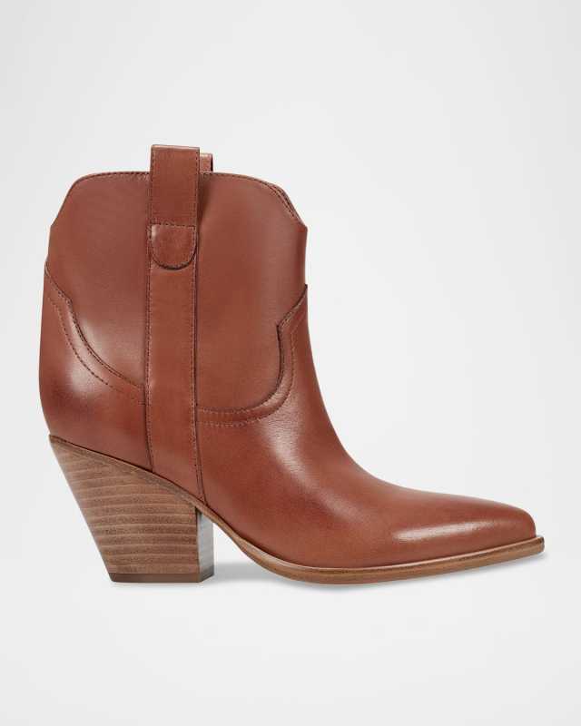 Leather Western Ankle Booties